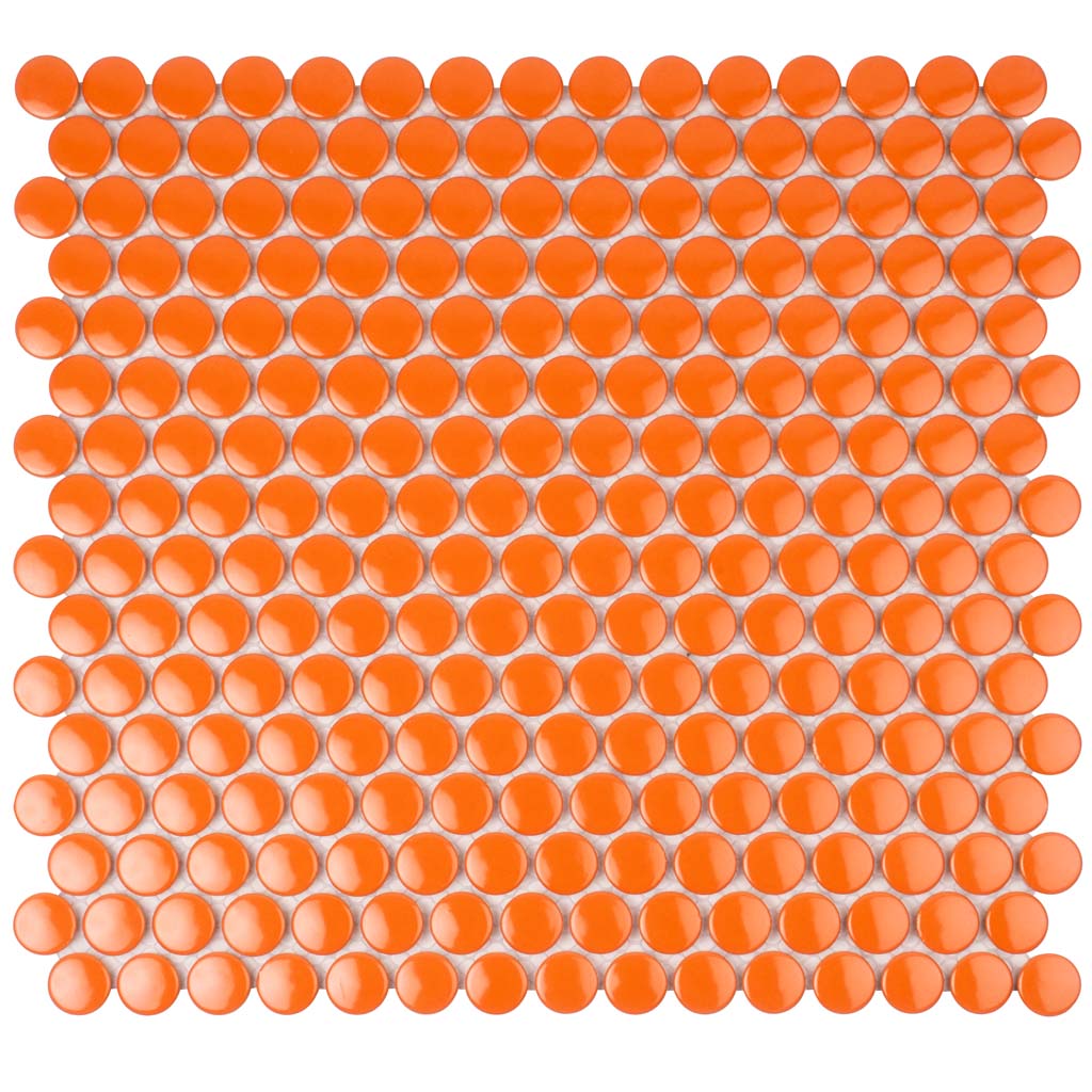 Orange 12 x 12 Glossy Porcelain Mosaic Tile