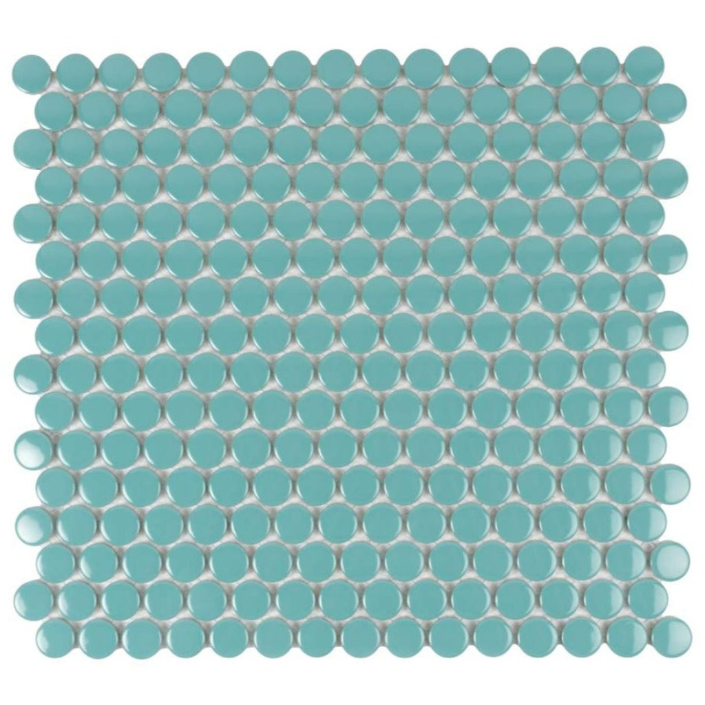 Turquoise 12 x 12 Glossy Porcelain Mosaic Tile