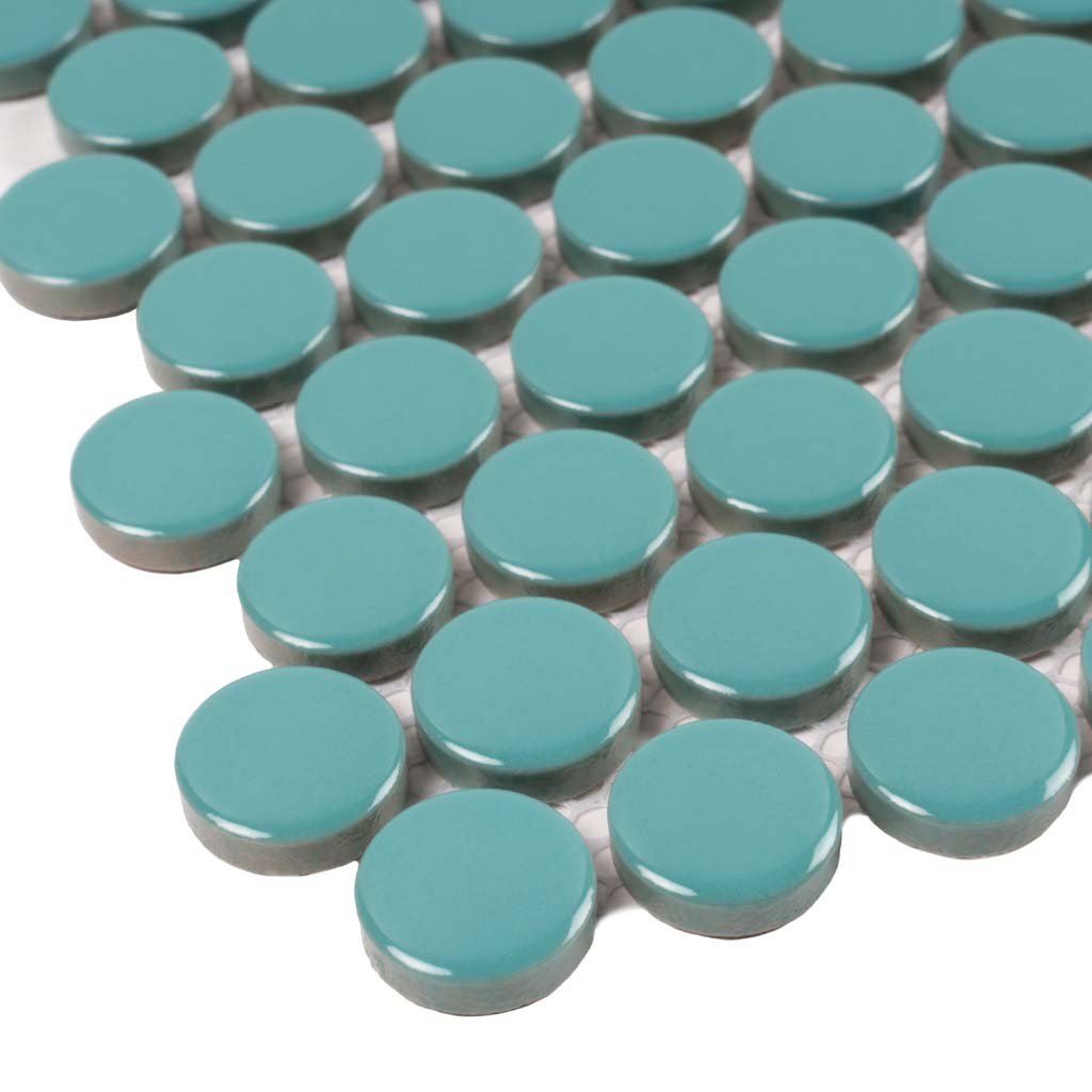 Turquoise 12 x 12 Glossy Porcelain Mosaic Tile