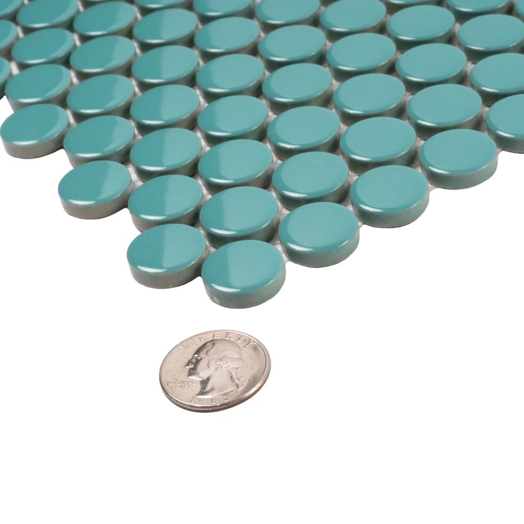 Turquoise 12 x 12 Glossy Porcelain Mosaic Tile