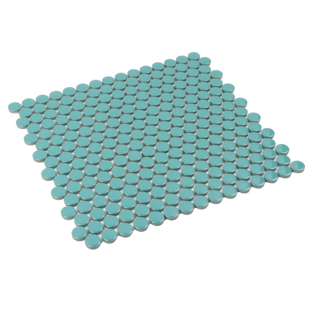 Turquoise 12 x 12 Glossy Porcelain Mosaic Tile