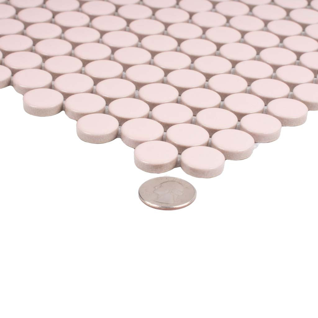 Nude Pink 12 x 12 Glossy Porcelain Mosaic Tile