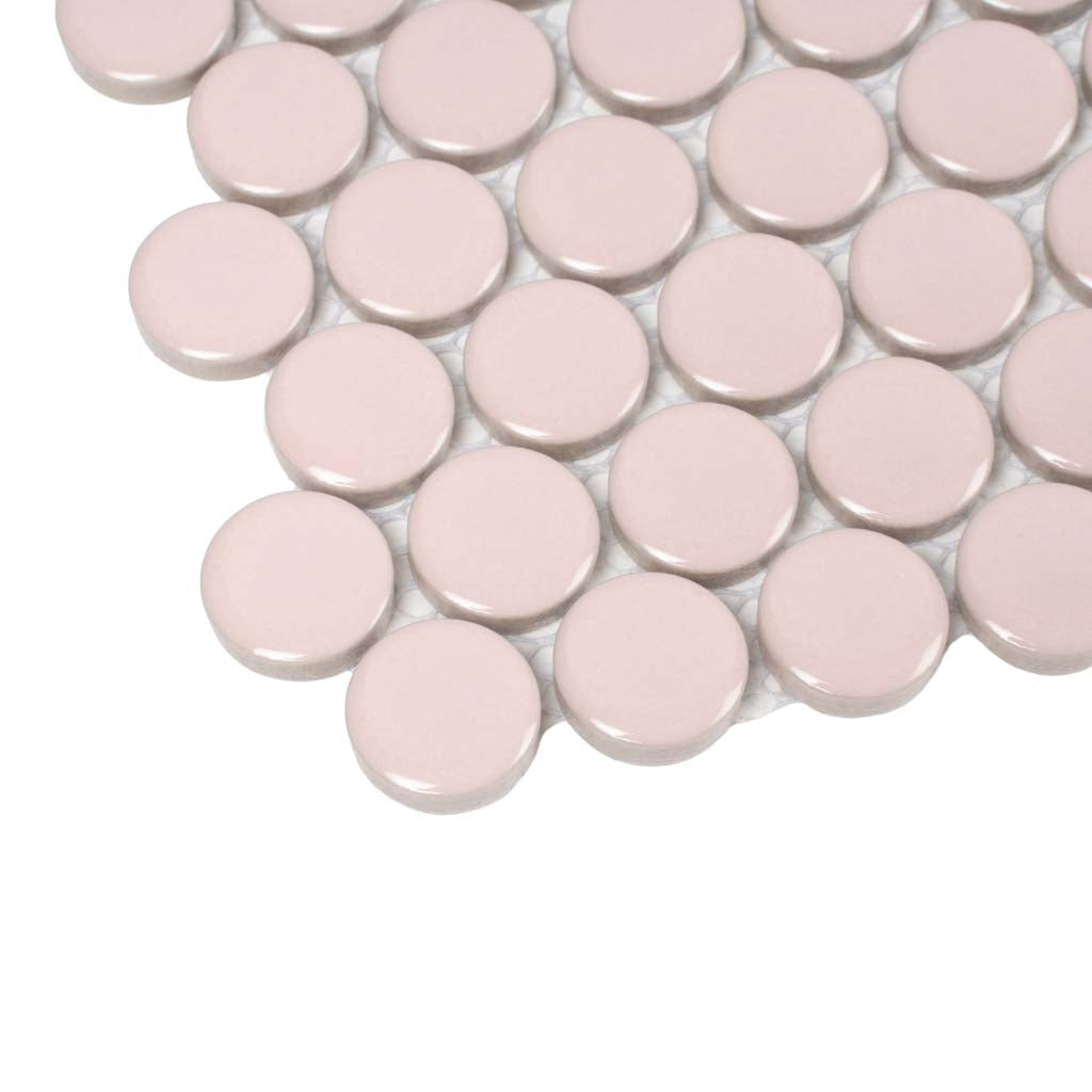 Nude Pink 12 x 12 Glossy Porcelain Mosaic Tile