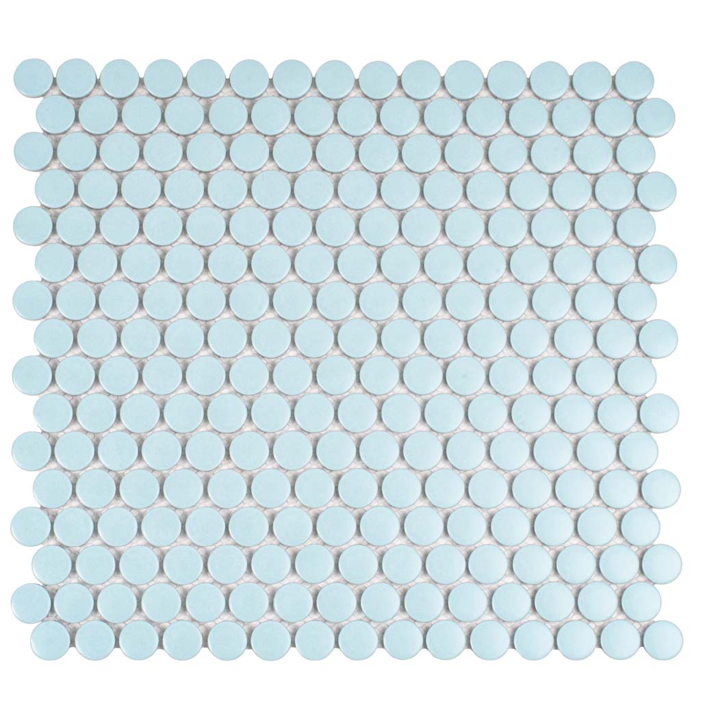 Cyan Blue 12 x 12 Matte Porcelain Mosaic Tile