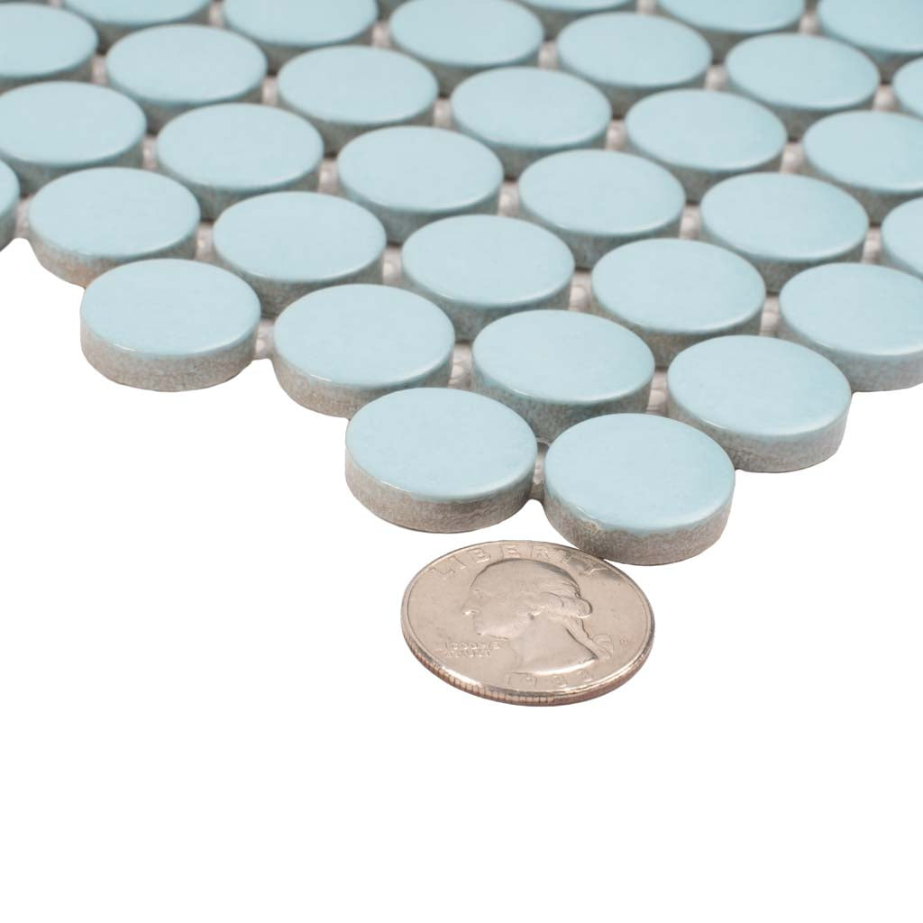 Cyan Blue 12 x 12 Matte Porcelain Mosaic Tile