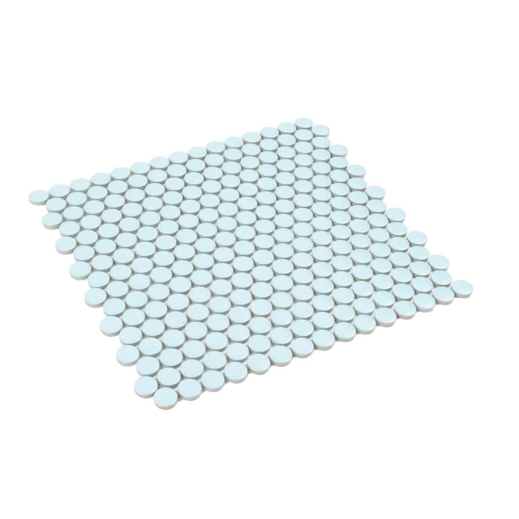 Cyan Blue 12 x 12 Matte Porcelain Mosaic Tile