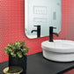 Red 12 x 12 Glossy Porcelain Mosaic Tile