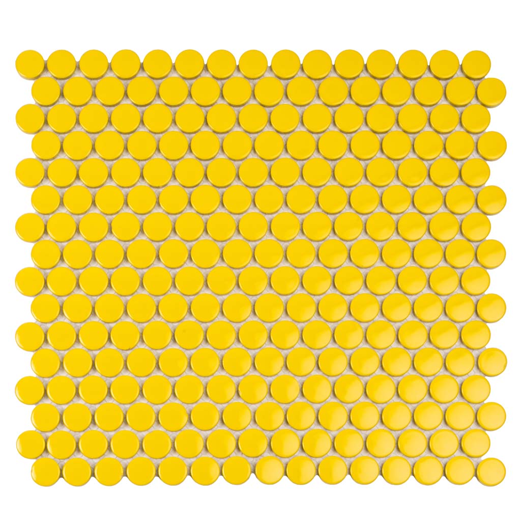 Yellow 12 x 12 Glossy Porcelain Mosaic Tile