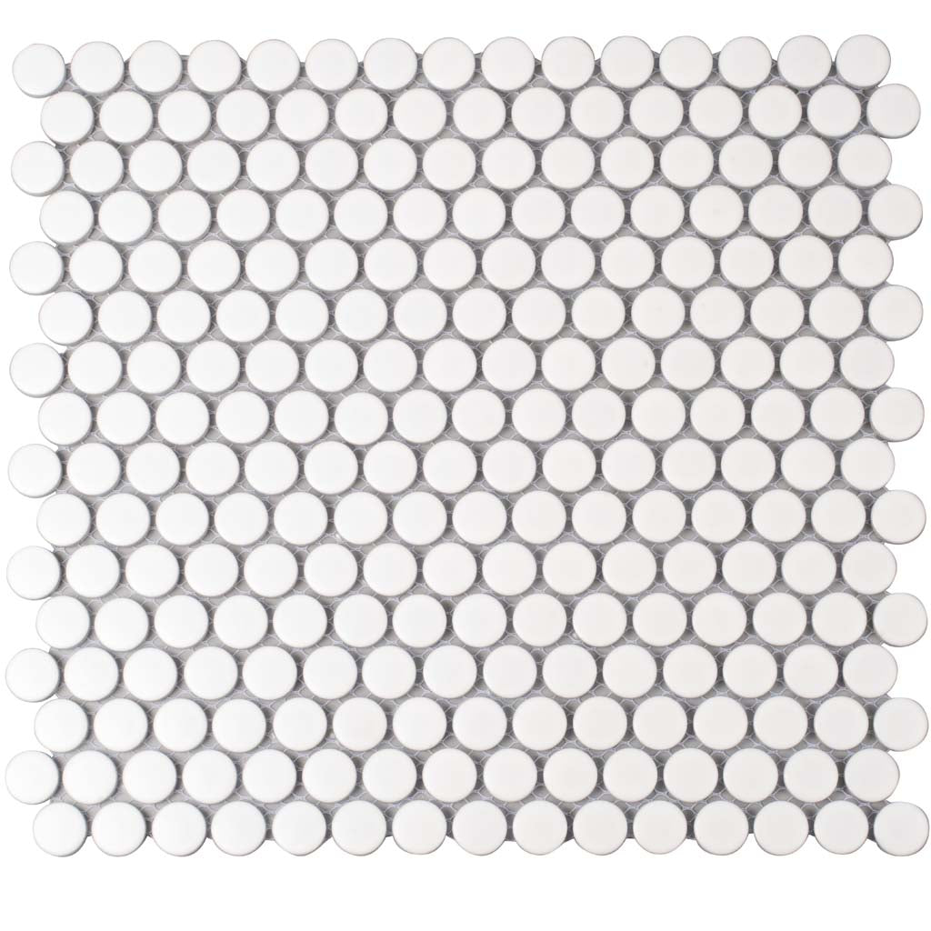 Pearl White 12 x 12 Matte Porcelain Mosaic Tile