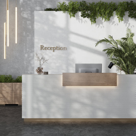 Pearl White 12 x 12 Matte Porcelain Mosaic Tile - Sample