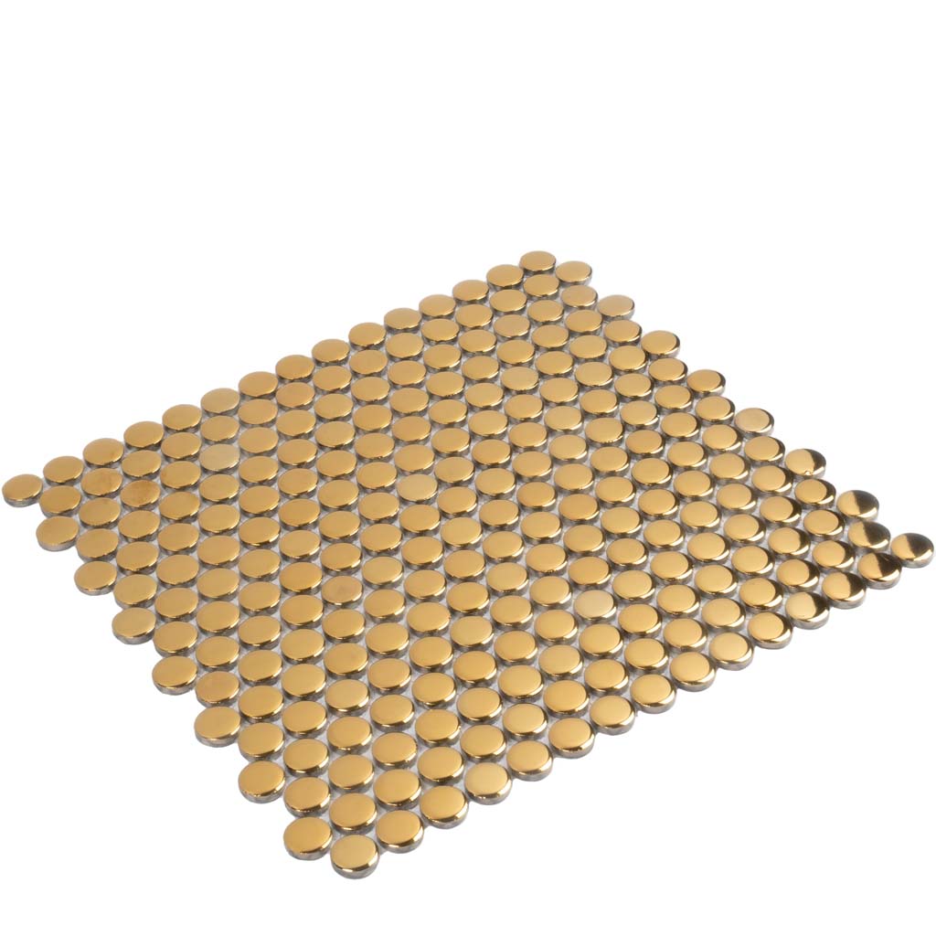 Gold 12 x 12 Glossy Porcelain Mosaic Tile