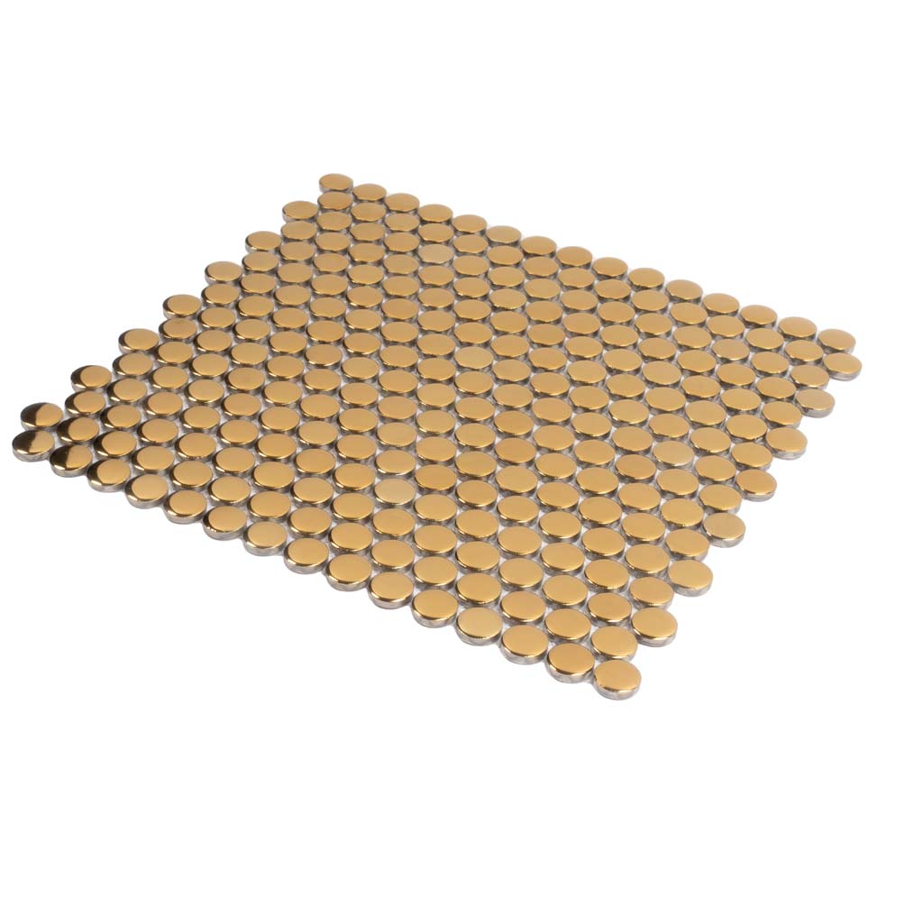 Gold 12 x 12 Glossy Porcelain Mosaic Tile