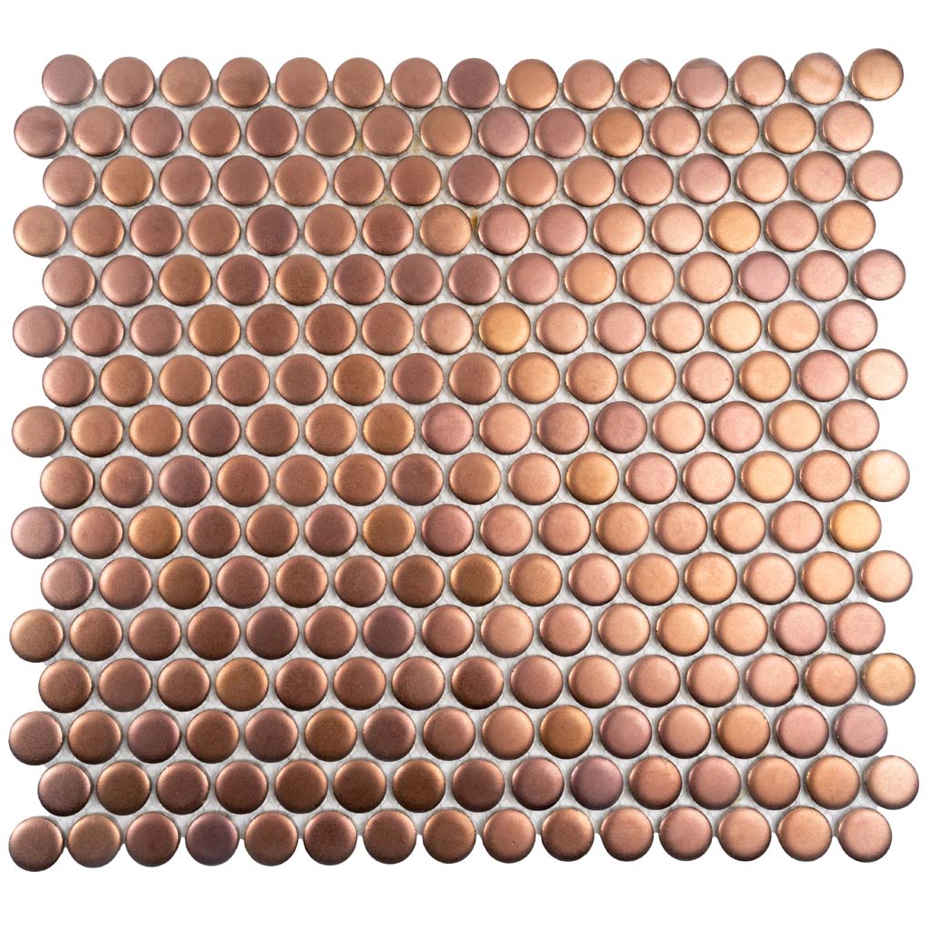 Copper Gold 12 x 12 Matte Porcelain Mosaic Tile