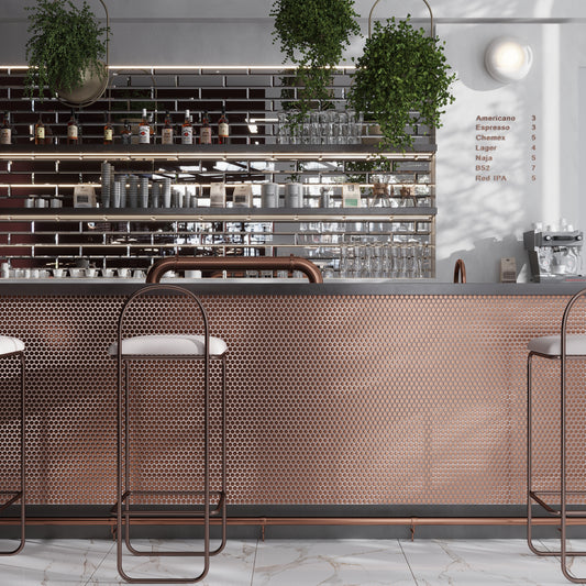 Copper Gold 12 x 12 Matte Porcelain Mosaic Tile