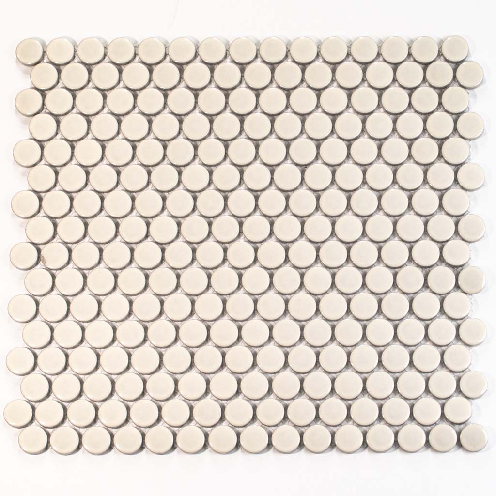 Ivory Beige 12 x 12 Glossy Porcelain Mosaic Tile