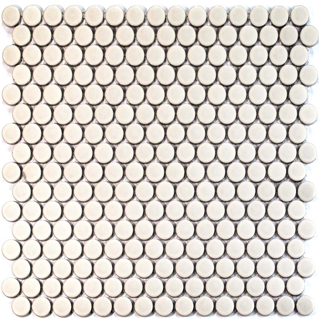 Ivory Beige 12 x 12 Glossy Porcelain Mosaic Tile