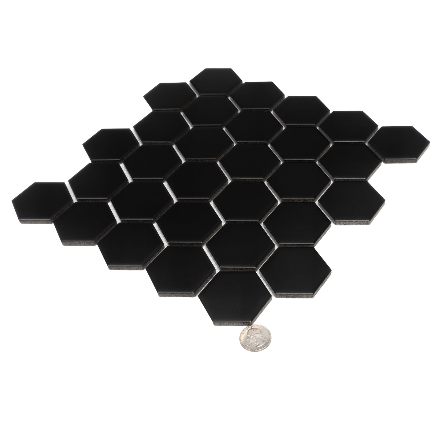 Black 11 x 11 Matte Porcelain Mosaic Tile