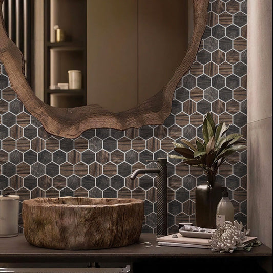 Brown 10 x 12 Matte Porcelain Hexagon Tile - Sample