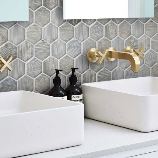 Gray 10 x 12 Matte Porcelain Hexagon Tile - Sample