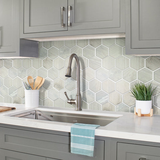 Light Gray 10 x 12 Matte Porcelain Hexagon Tile