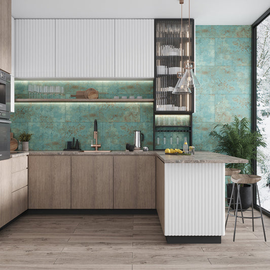 Viridian Green 18 x 48 Matte Ceramic Large Tile - Sample