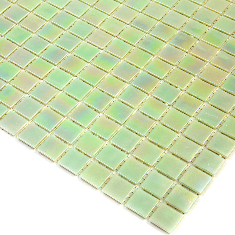 Lime Green 12 x 12 Glossy Glass Mosaic Tile