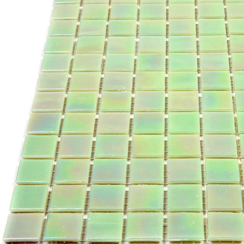 Lime Green 12 x 12 Glossy Glass Mosaic Tile