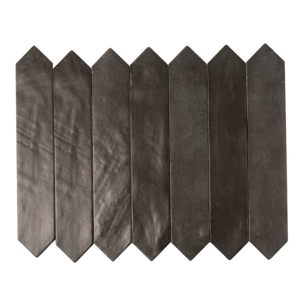 Black 2 x 10 Matte Ceramic Picket Tile