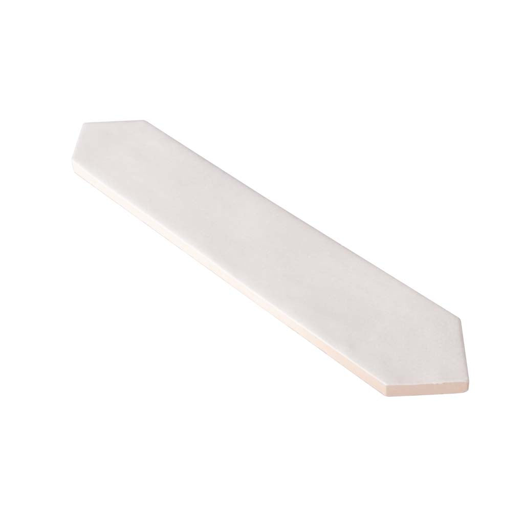 Pearl White 2 x 10 Glossy Ceramic Picket Tile