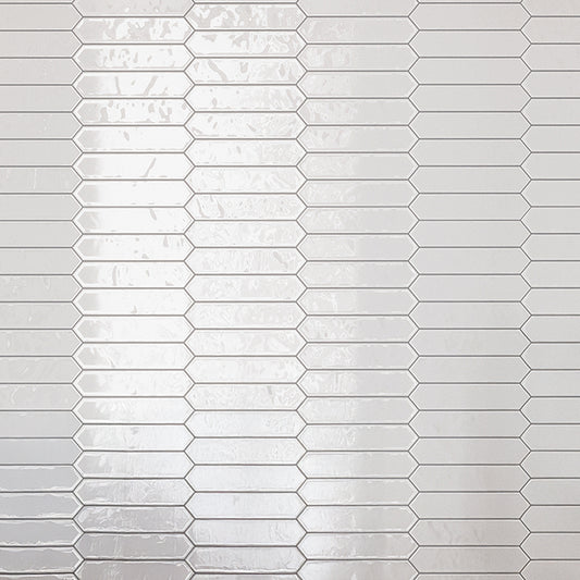 Cotton White 2 x 10 Ceramic Glossy Picket Tile