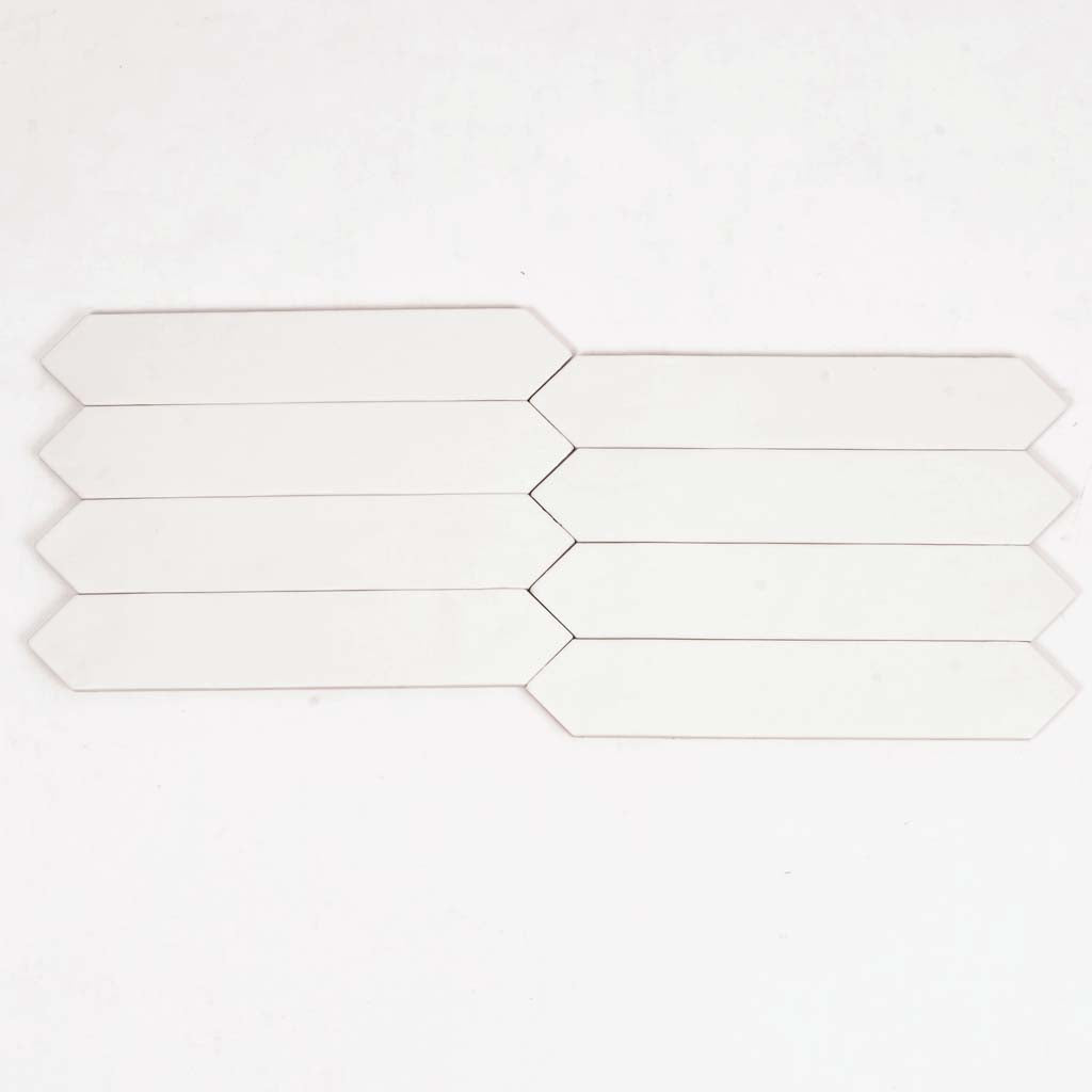 Cotton White 2 x 10 Matte Ceramic Picket Tile