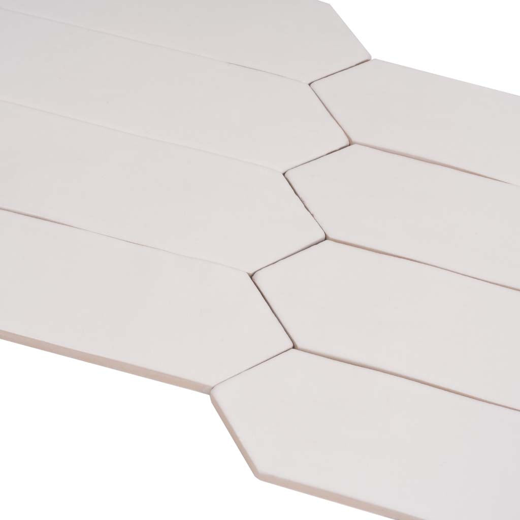 Cotton White 2 x 10 Matte Ceramic Picket Tile