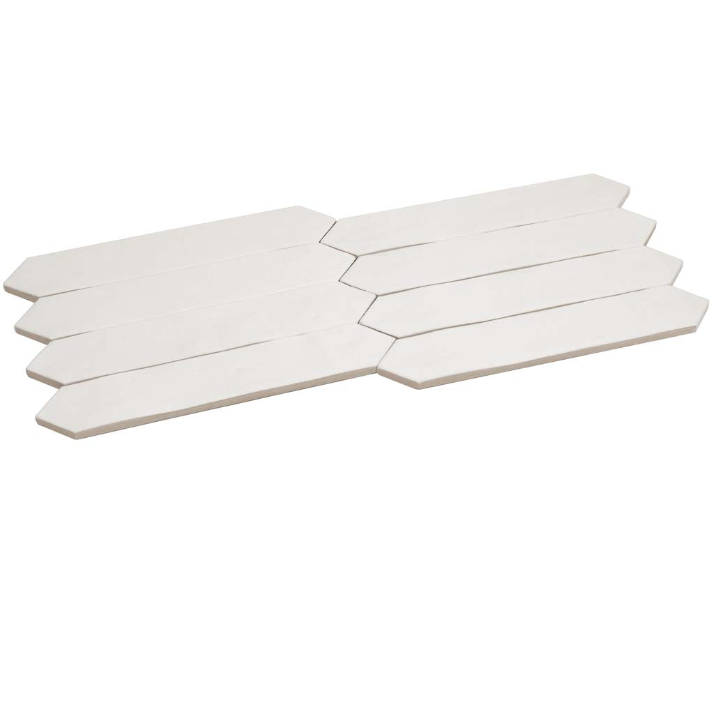 Cotton White 2 x 10 Matte Ceramic Picket Tile