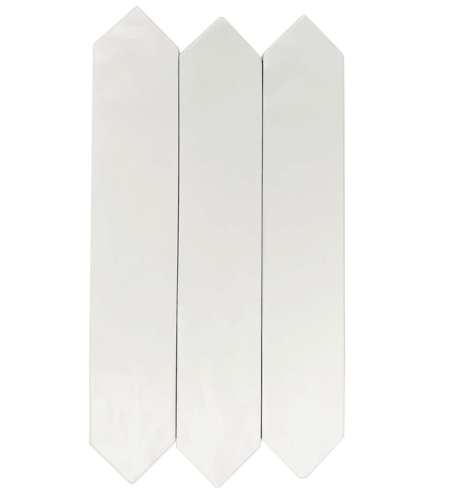 Cotton White 2 x 10 Matte Ceramic Picket Tile