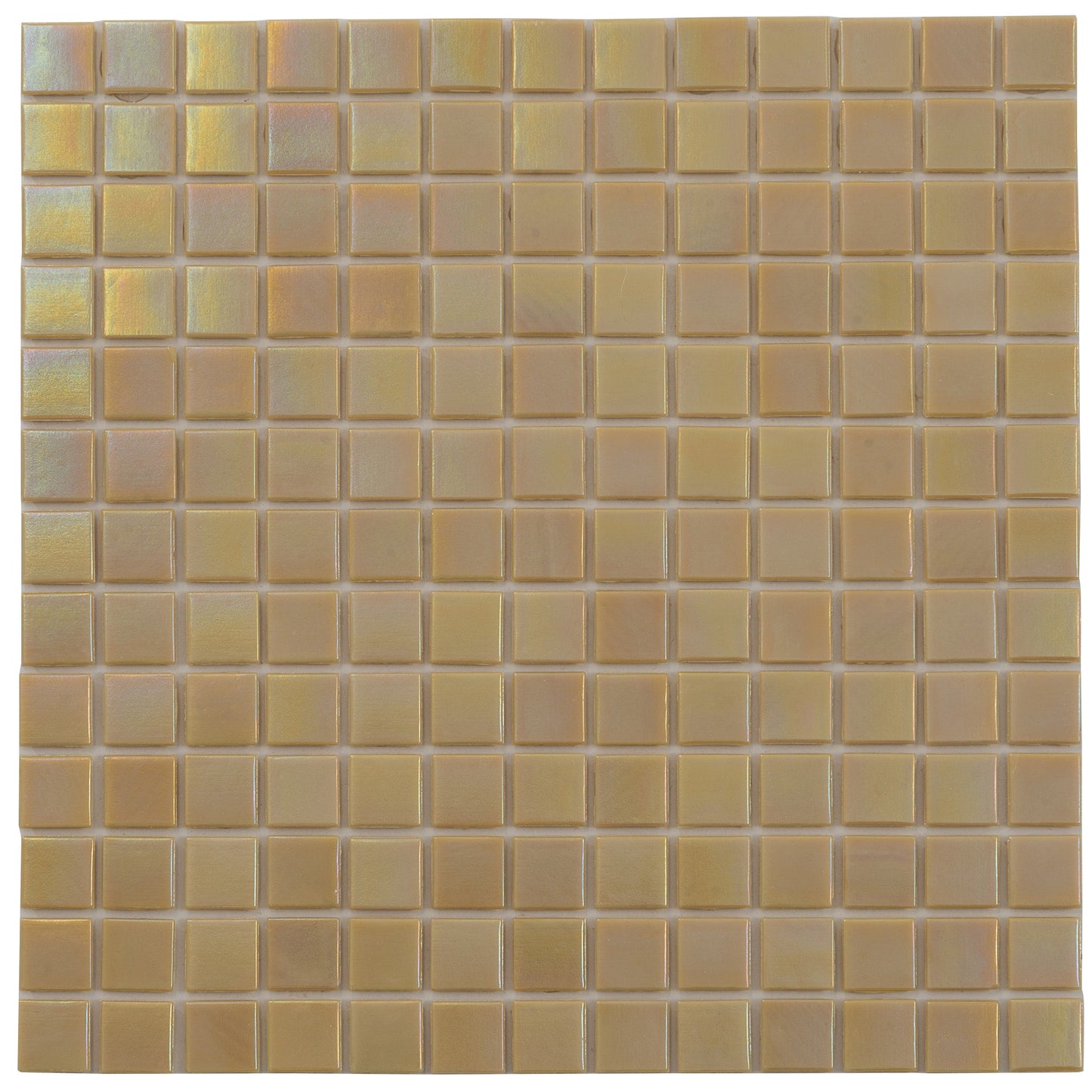 Beige 12 x 12 Glossy Glass Mosaic Tile