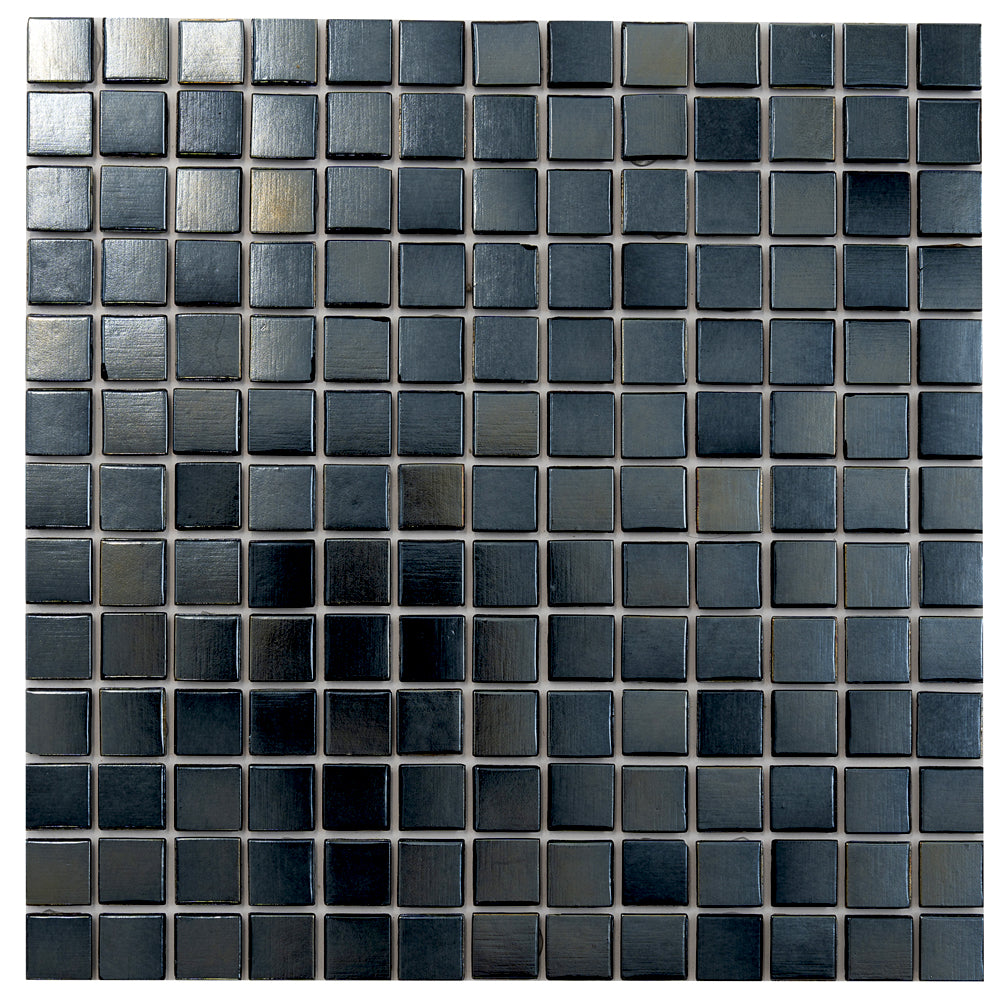 Shimmer Black 12 x 12 Glossy Glass Mosaic Tile