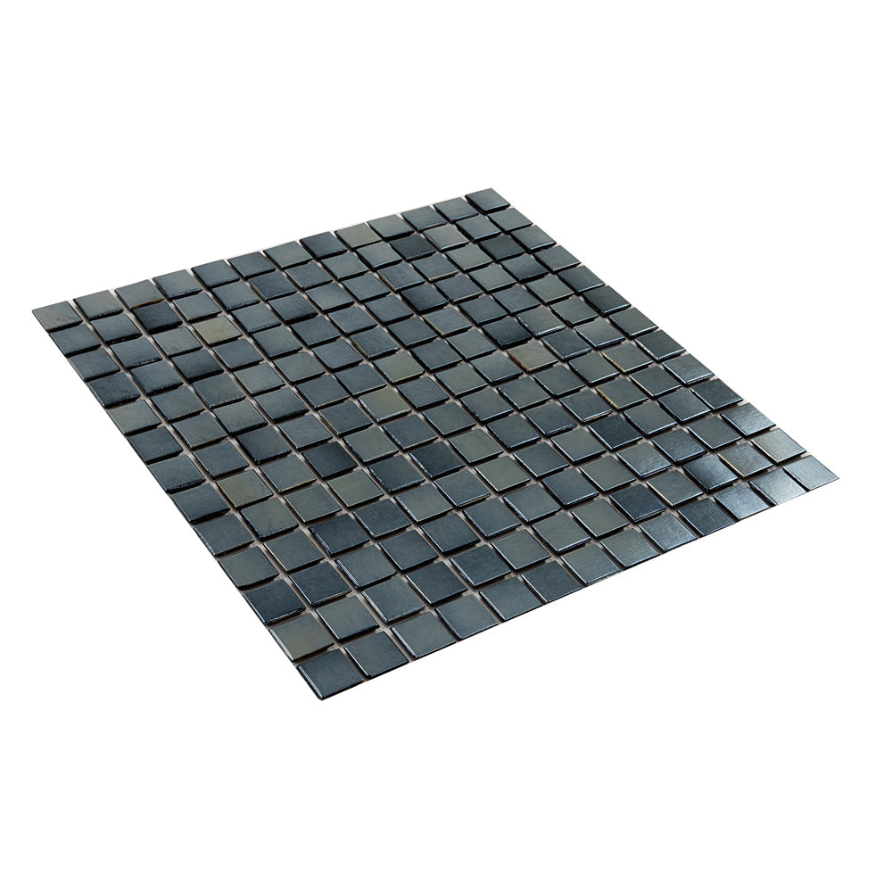 Shimmer Black 12 x 12 Glossy Glass Mosaic Tile