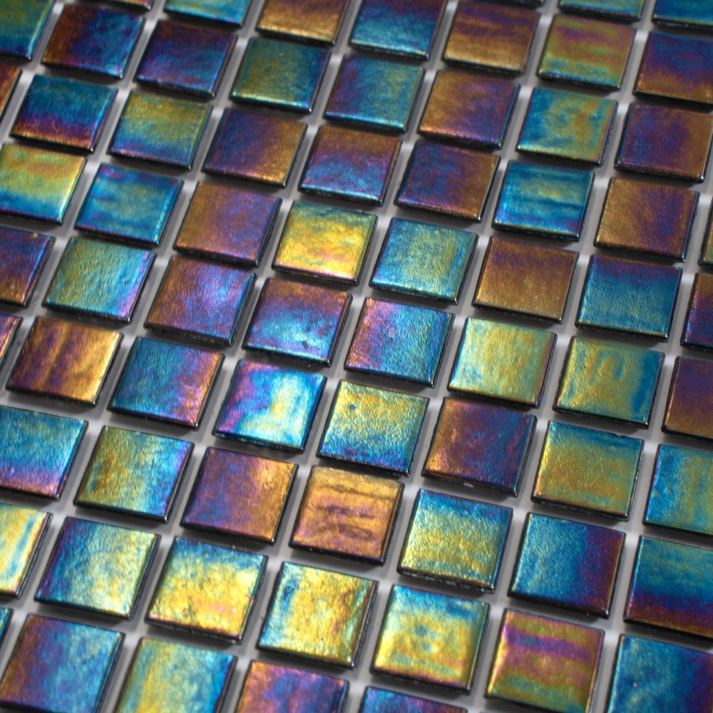 Multicolor 12 x 12 Glossy Glass Mosaic Tile