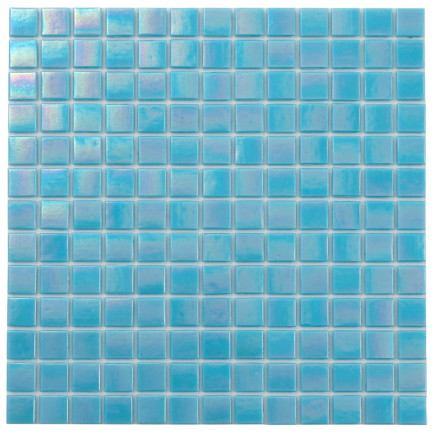 Turquoise Blue 12 x 12 Glossy Glass Mosaic Tile