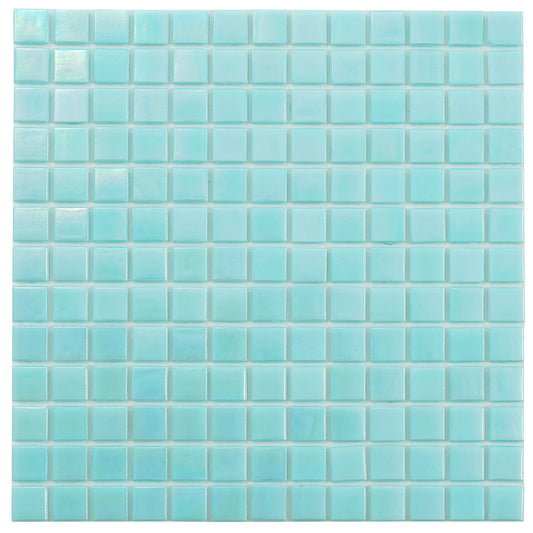 Sky Blue 12 x 12 Glossy Glass Mosaic Tile - Sample