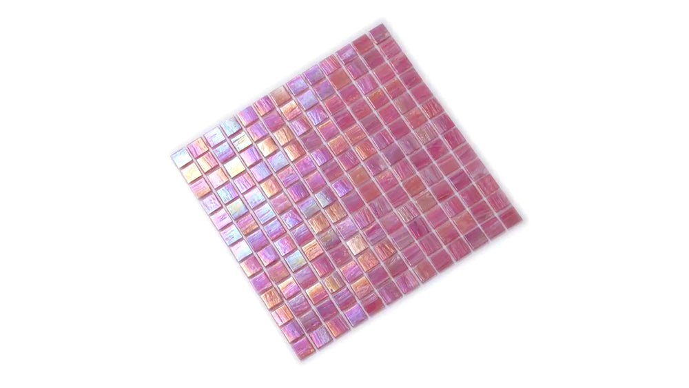 Punch Pink 12 x 12 Glossy Glass Mosaic Tile