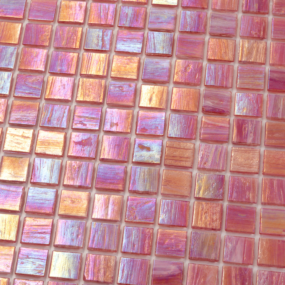 Punch Pink 12 x 12 Glossy Glass Mosaic Tile