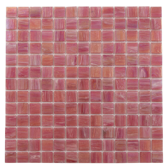 Punch Pink 12 x 12 Glossy Glass Mosaic Tile - Sample