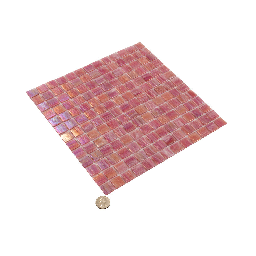 Punch Pink 12 x 12 Glossy Glass Mosaic Tile