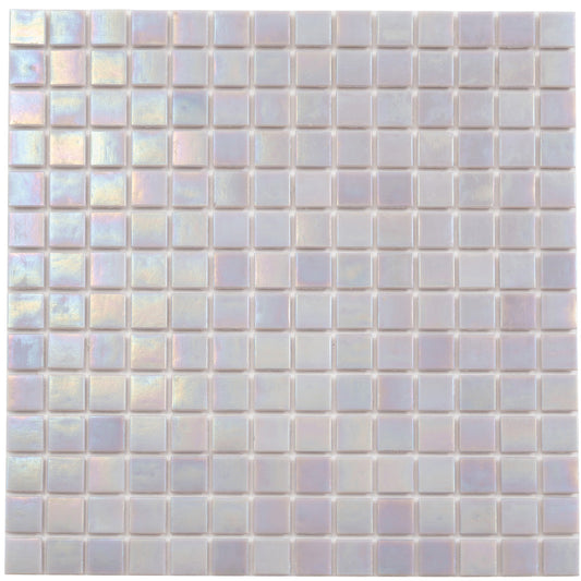 Pearlescent Pink 12 x 12 Glossy Glass Mosaic Tile - Sample