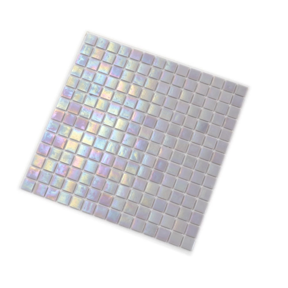 Pearlescent Pink 12 x 12 Glossy Glass Mosaic Tile