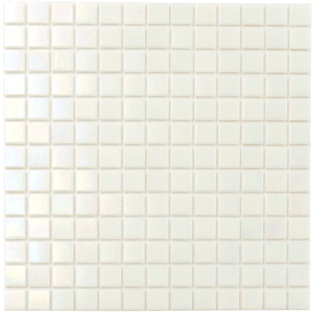 Cotton White 12 x 12 Glossy Glass Mosaic Tile