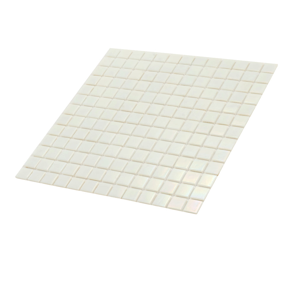 Cotton White 12 x 12 Glossy Glass Mosaic Tile