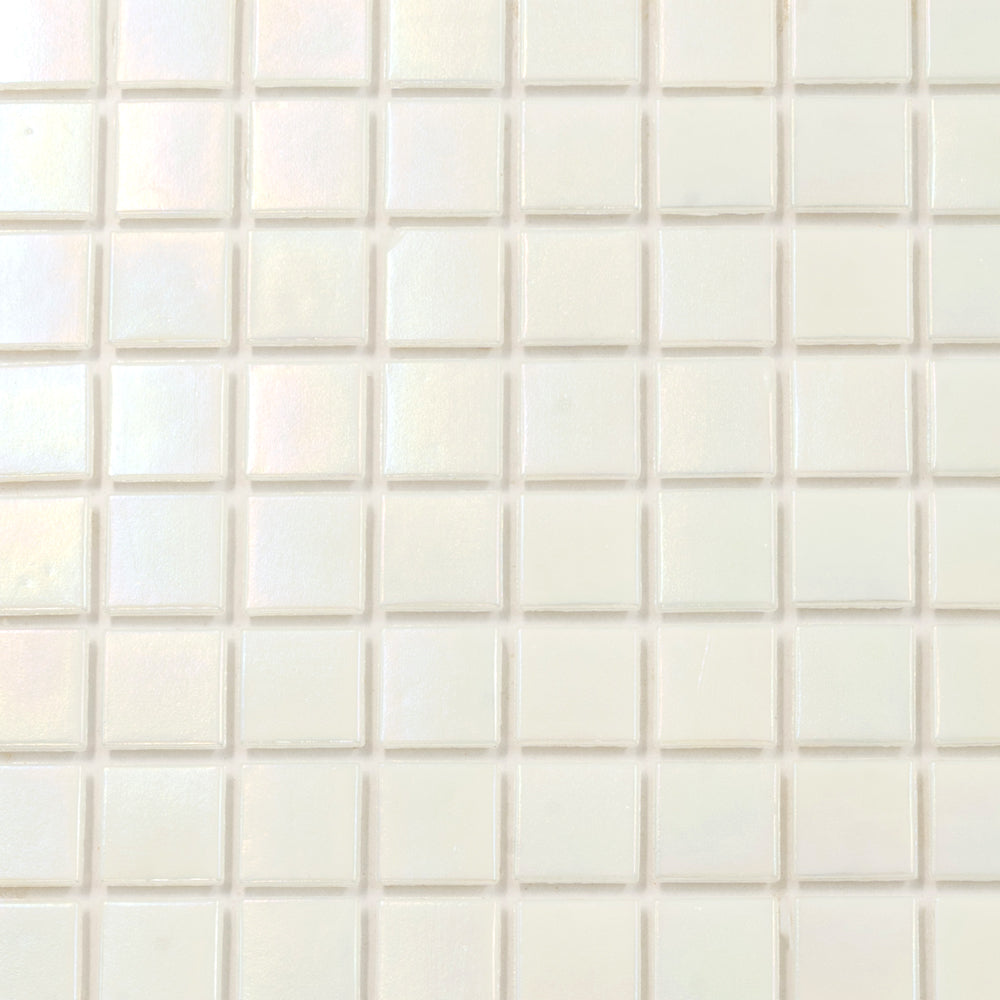 Cotton White 12 x 12 Glossy Glass Mosaic Tile