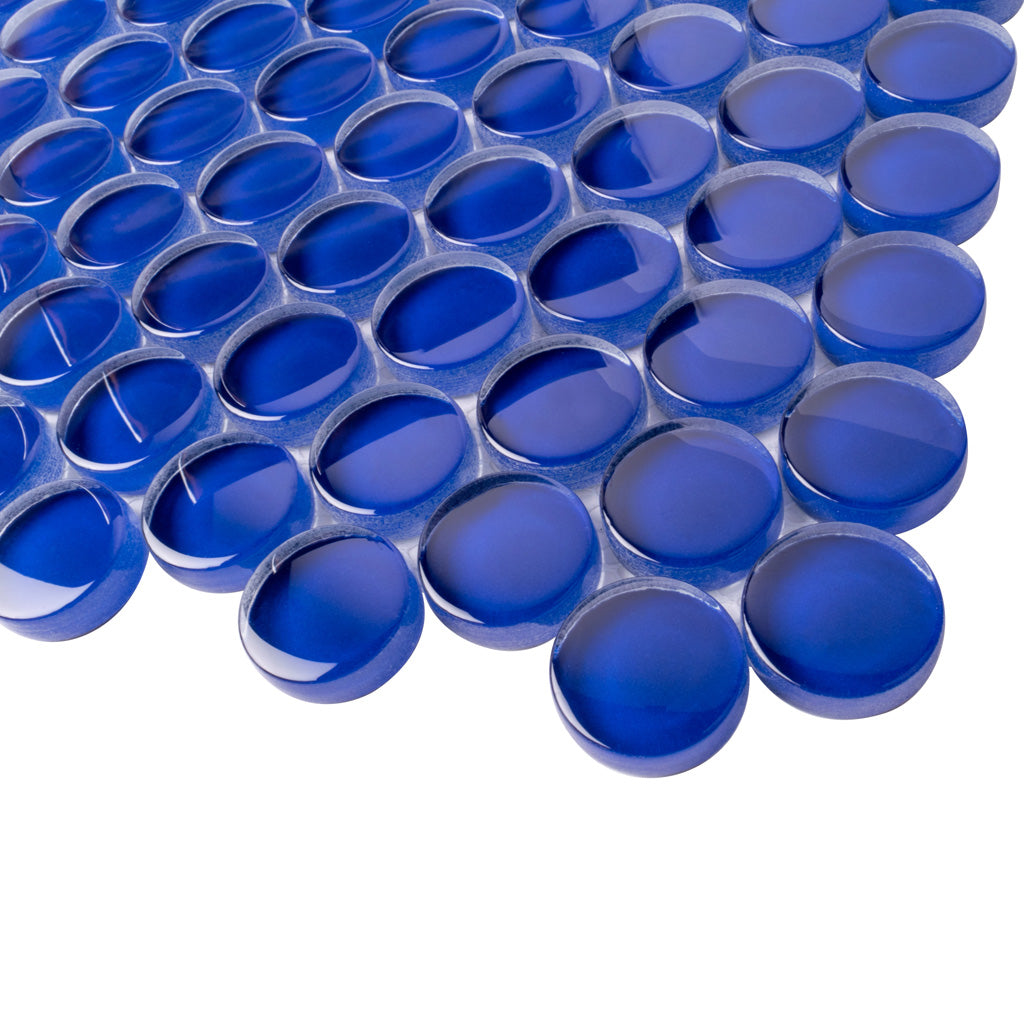 Cobalt Blue 12 x 12 Glossy Glass Mosaic Tile